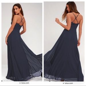 Lulus navy blue lace dress